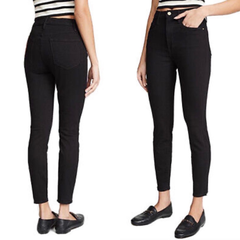 Frame Denim Ali High Rise Skinny Cigarette in Noir